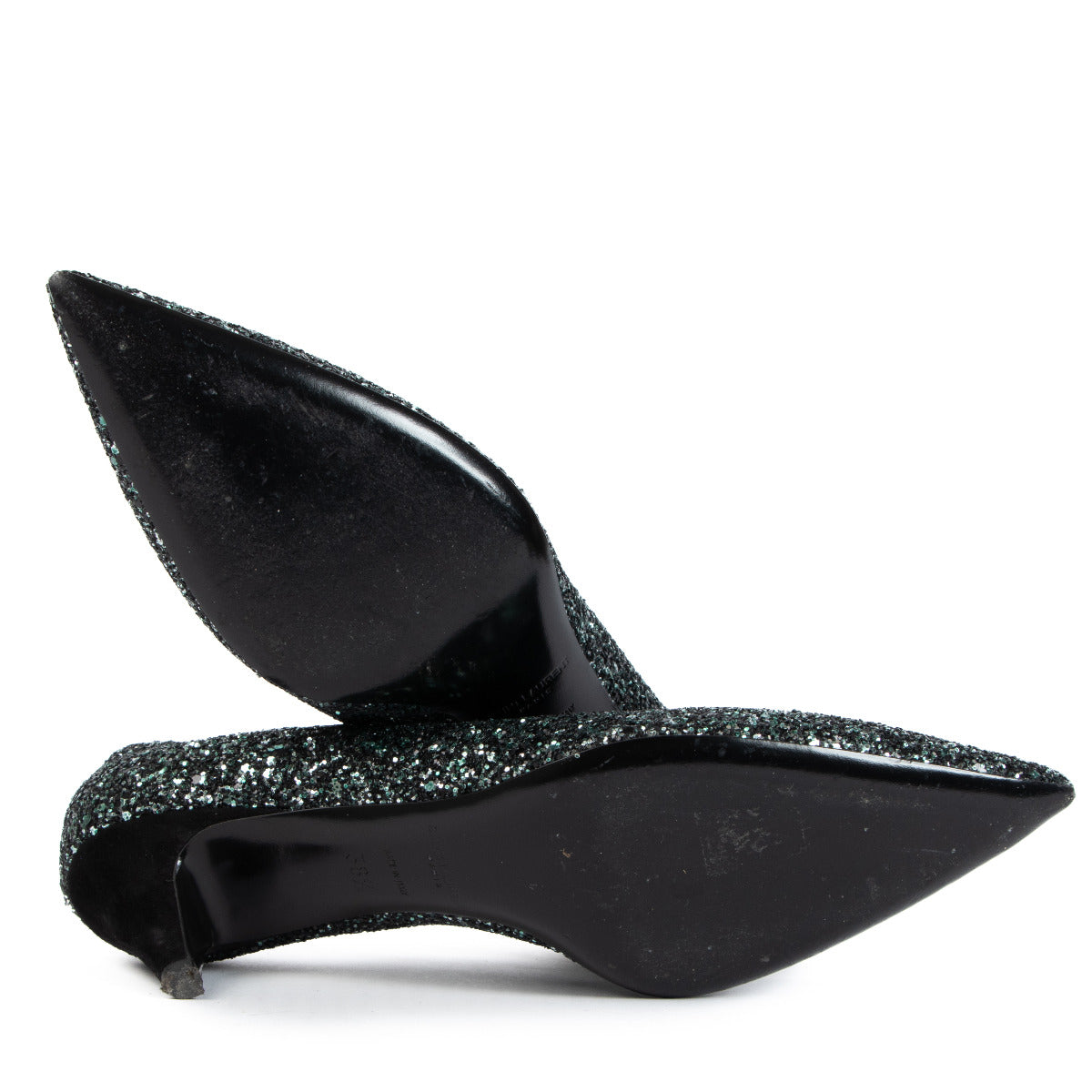Saint Laurent Glitter Kitten Pumps - size 38.5