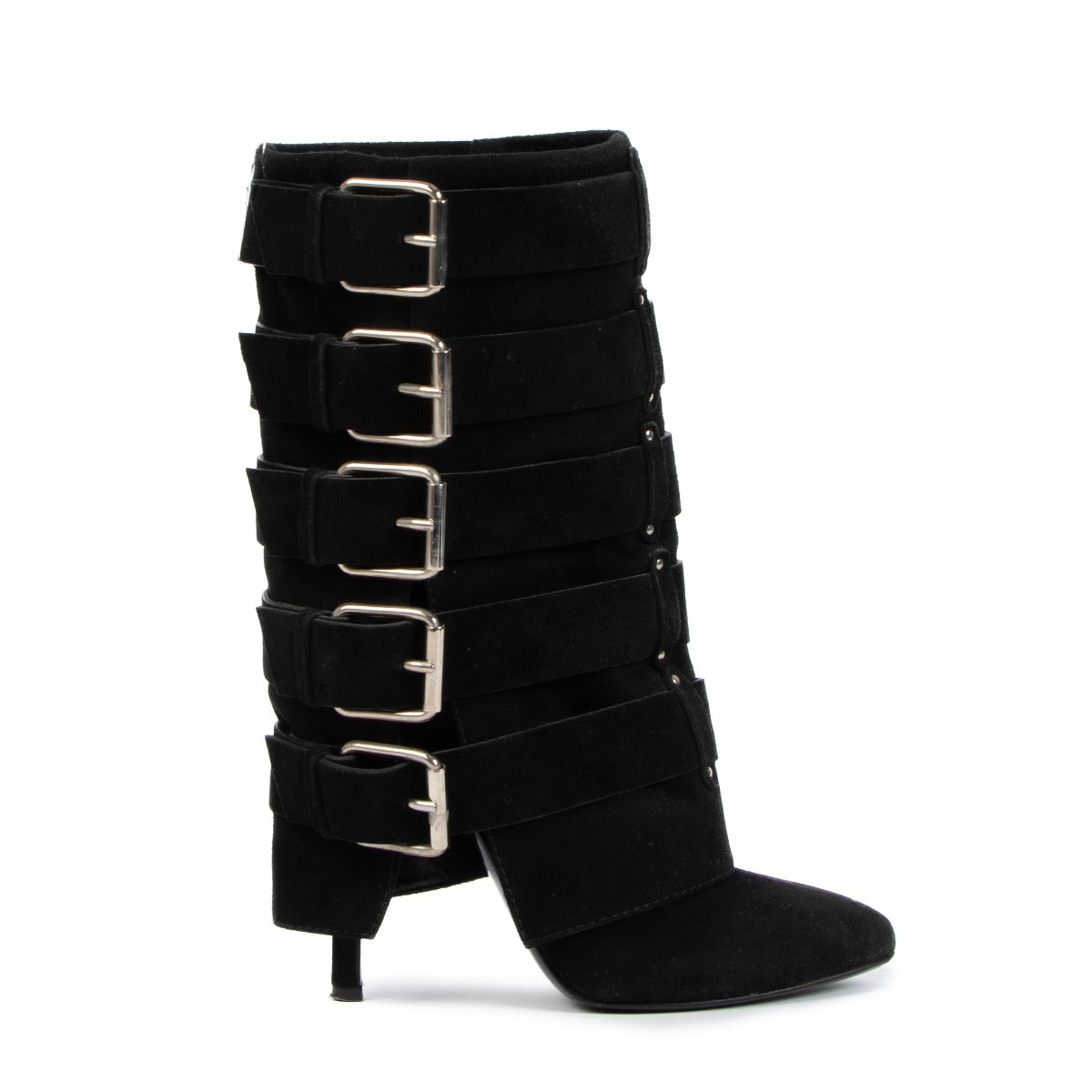 Giuseppe Zanotti x Balmain Suede Buckle Boots