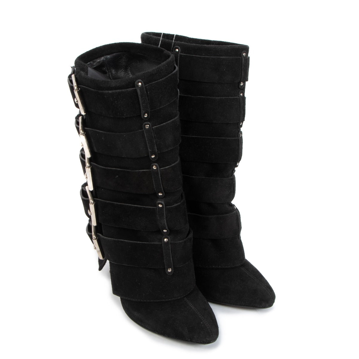 Giuseppe Zanotti x Balmain Suede Buckle Boots