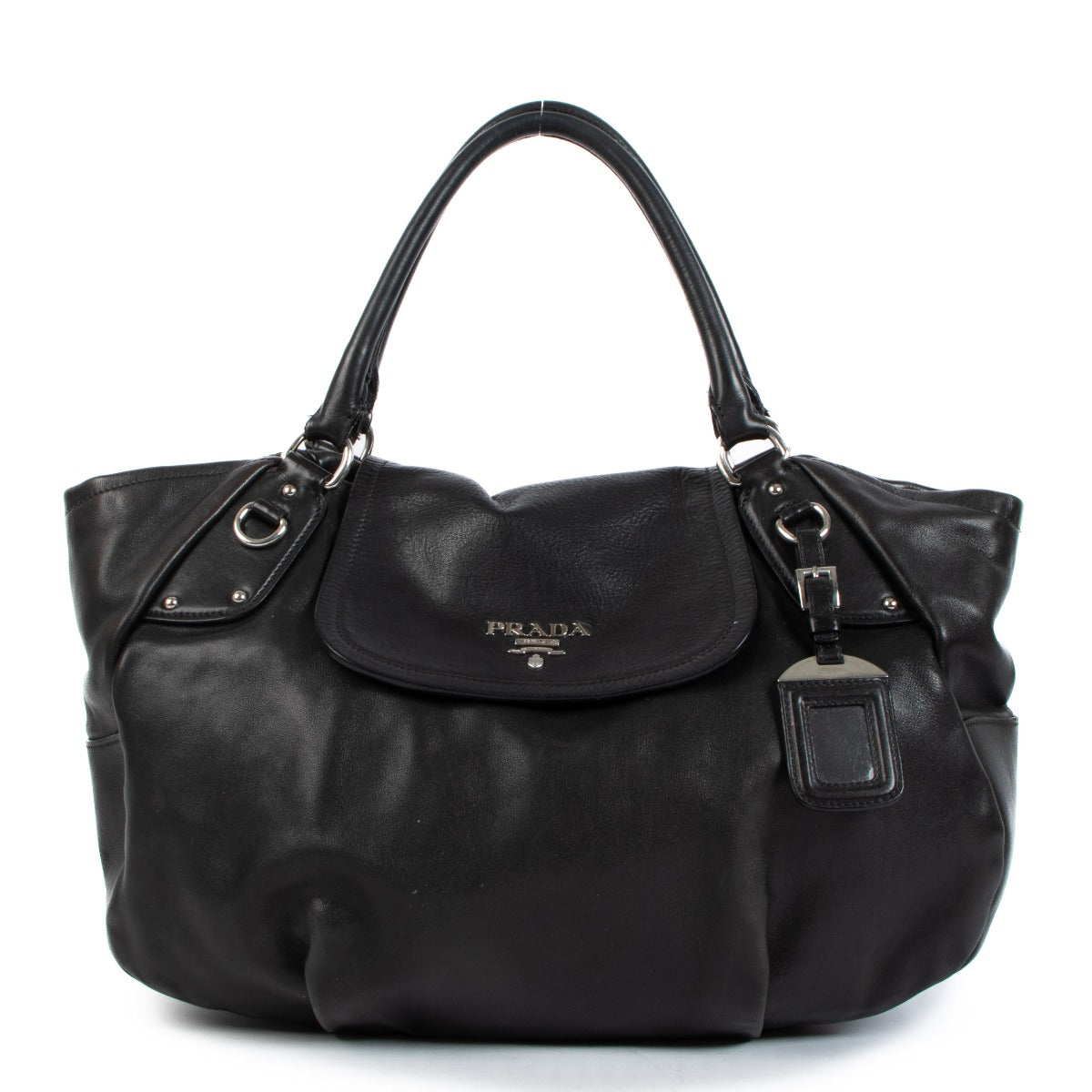Prada Black Soft Calf Hobo Bag