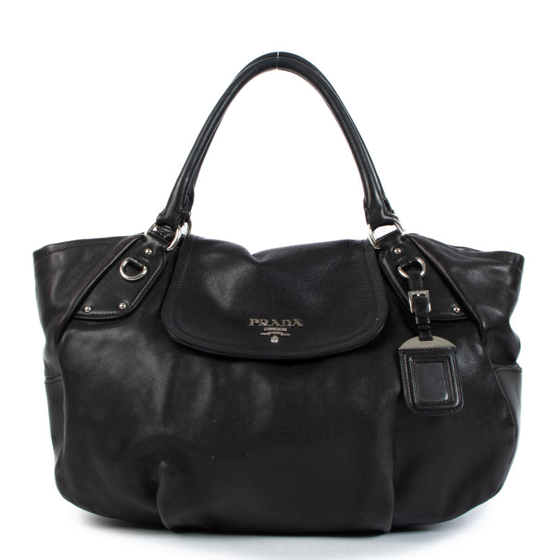 Prada Black Soft Calf Hobo Bag