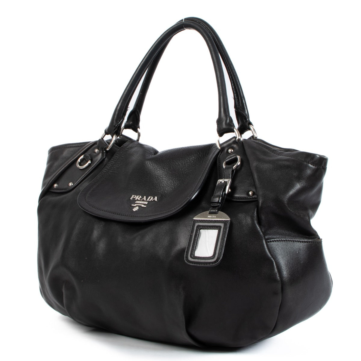 Prada Black Soft Calf Hobo Bag