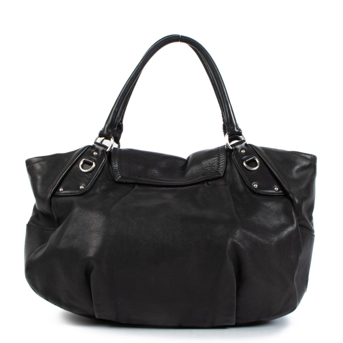 Prada Zwarte Soft Calf Hobo Tas