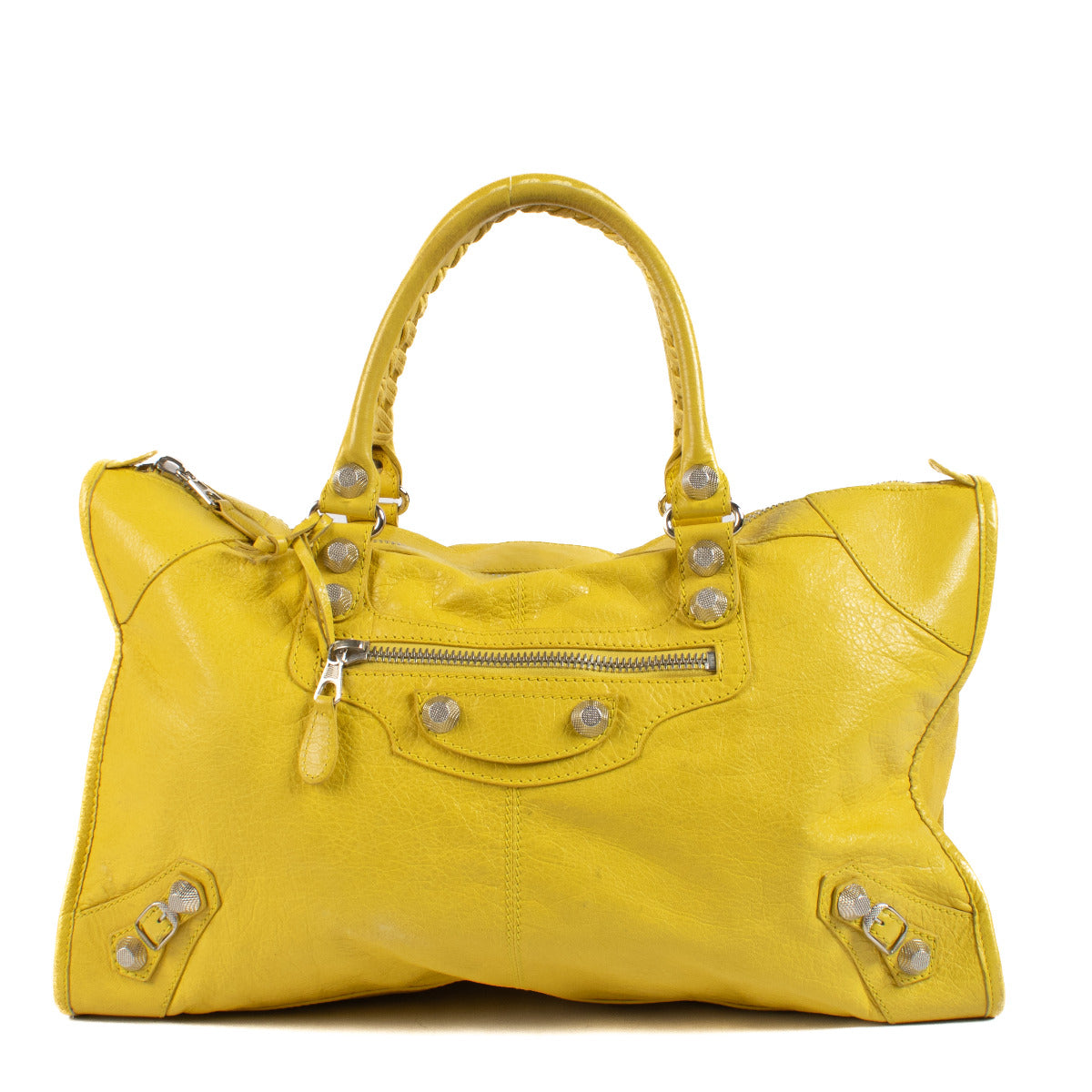 Balenciaga Curry Yellow Arena Giant Work Bag for the best price at Labellov secondhand luxury