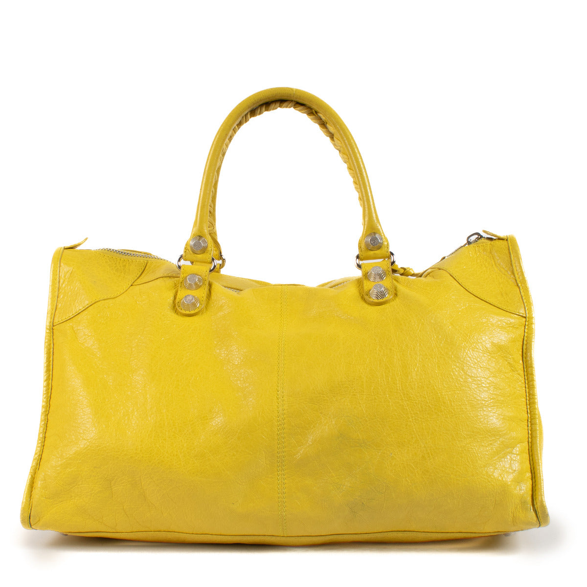 Sac Balenciaga Arena Giant Work jaune curry