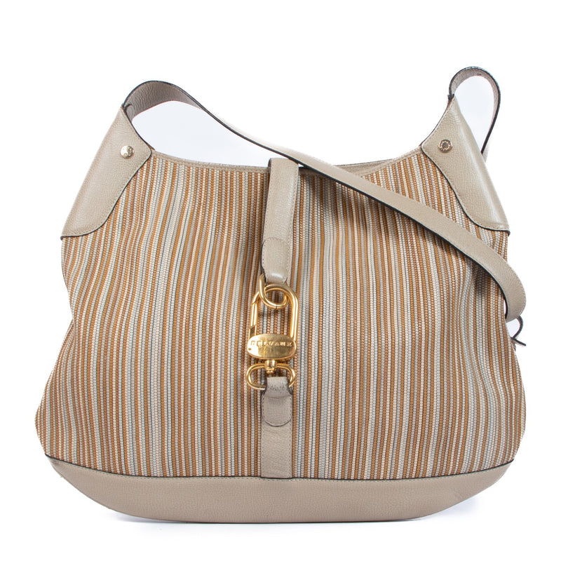 Delvaux Treille Beige Toile De Cuir Crossbody Bag