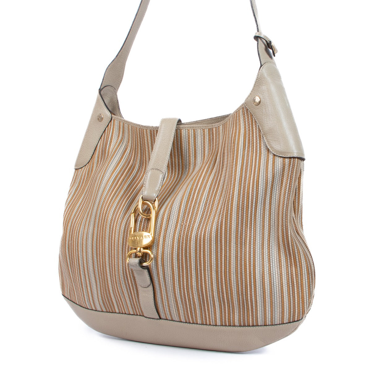 Delvaux Treille Beige Toile De Cuir Crossbody Bag