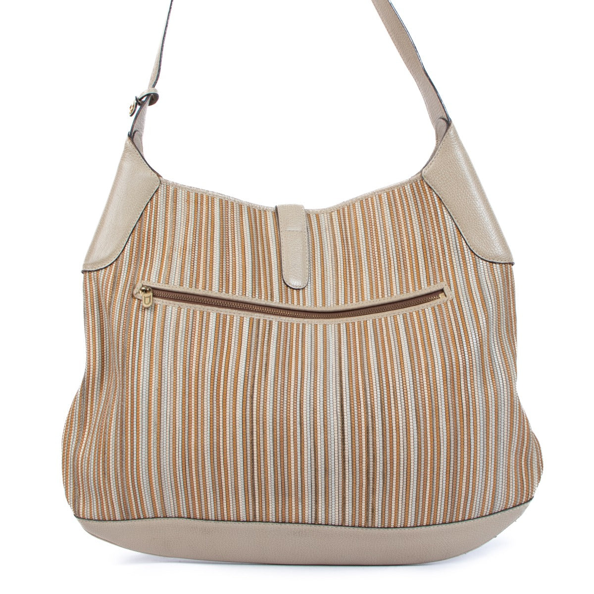Delvaux Treille Beige Toile De Cuir Crossbody Bag