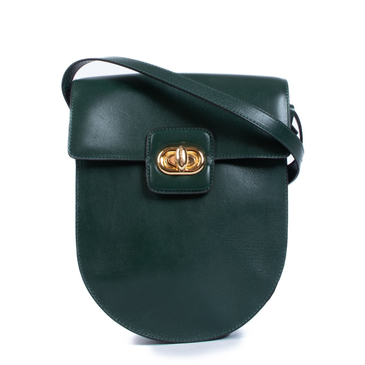 shop authentic second hand Delvaux Green Turnlock Crossbody Bag on Labellov.com