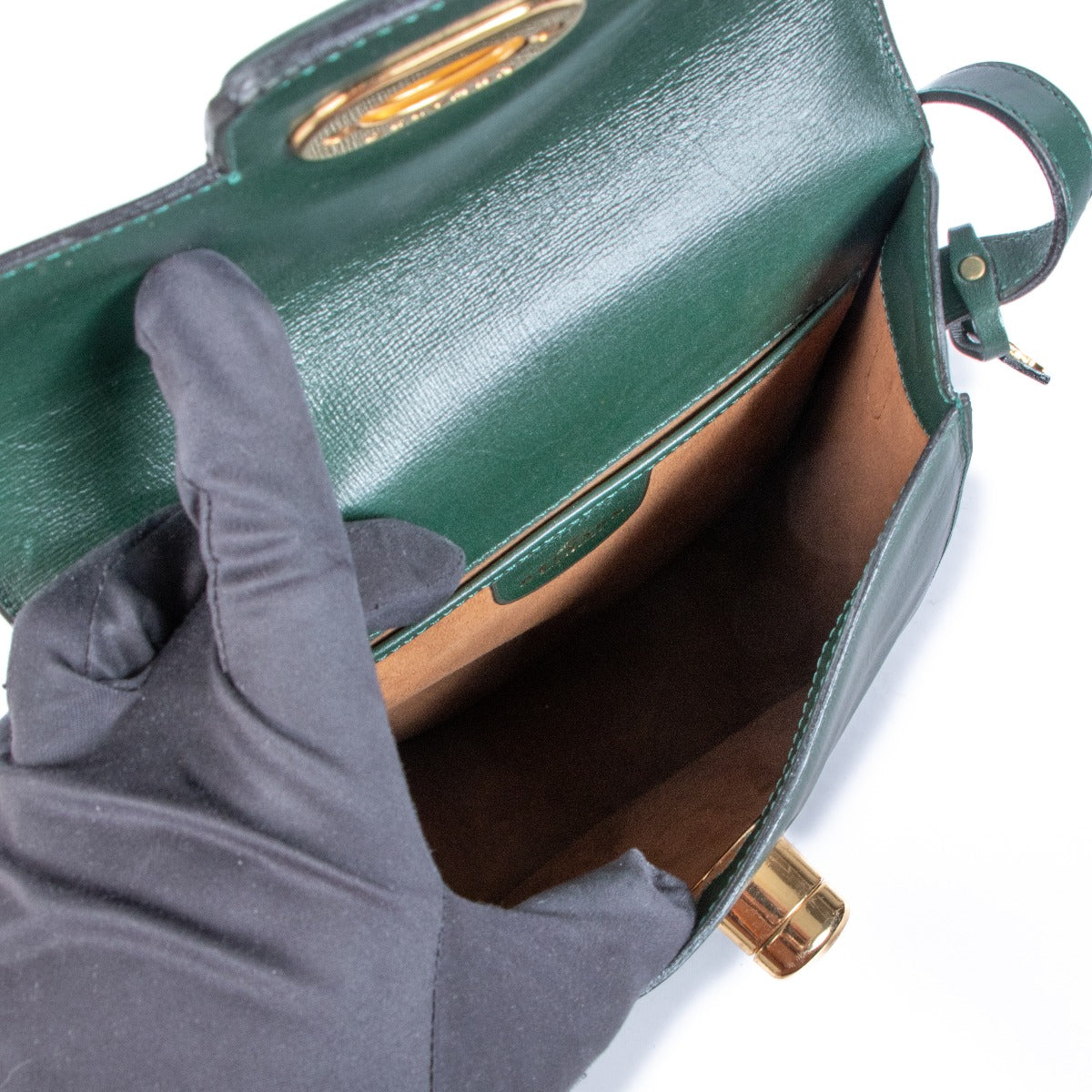 Delvaux Green Turnlock Crossbody Bag
