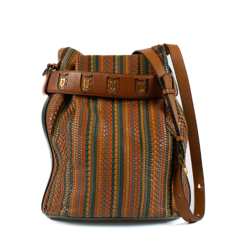 Delvaux Camel Toile de Cuir Calicot Bag
