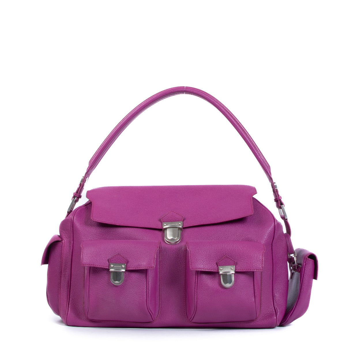 shop authentic second hand Delvaux Purple Goatskin Coquin Poche Bag on Labellov.com