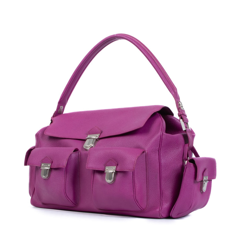 shop authentic second hand Delvaux Purple Goatskin Coquin Poche Bag on Labellov.com