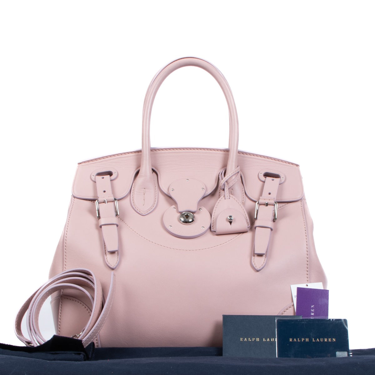 Ralph Lauren Ballet Pink Soft Ricky 33 Nappa Leather Bag