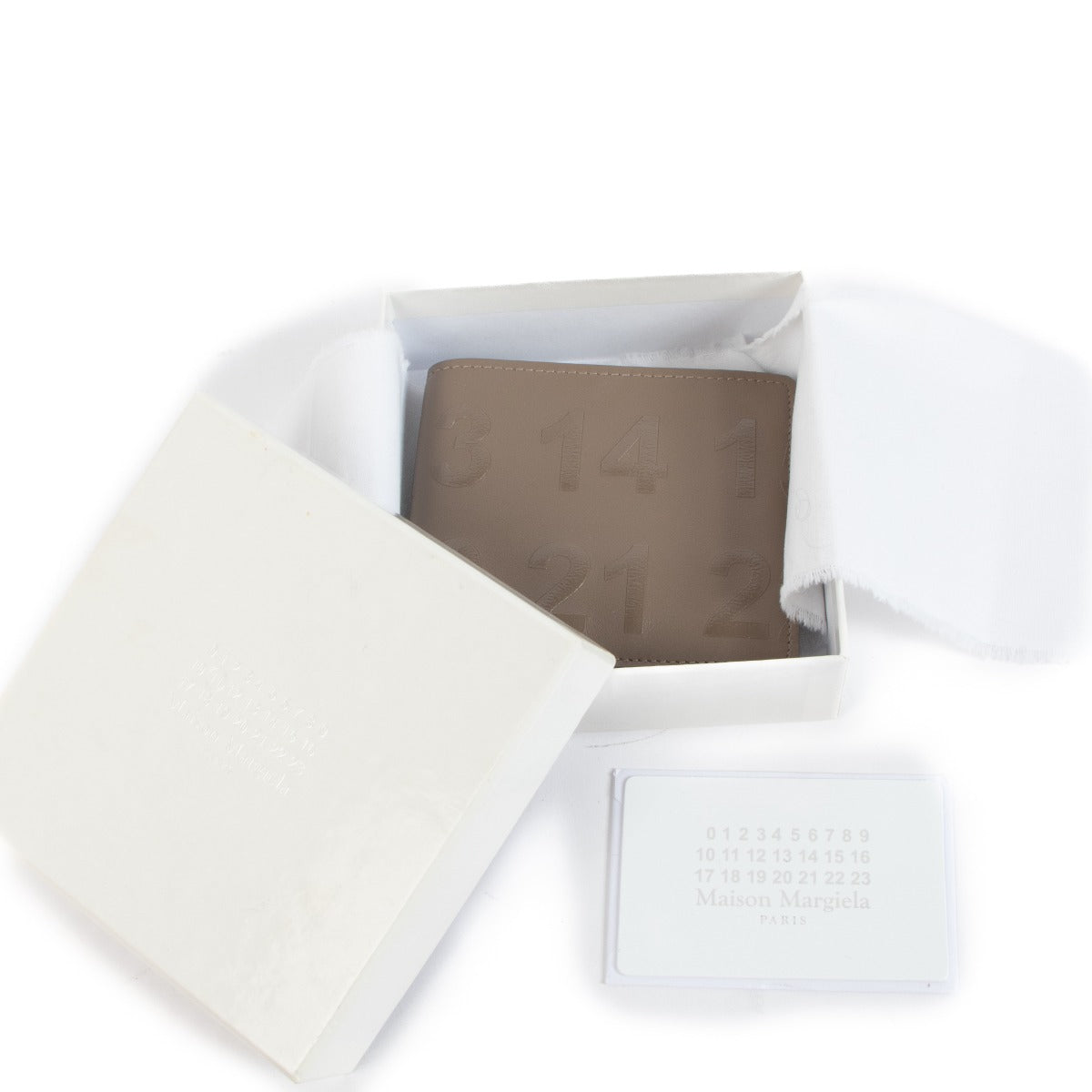 Maison Margiela Taupe Numbers Logo Bi-Fold Wallet