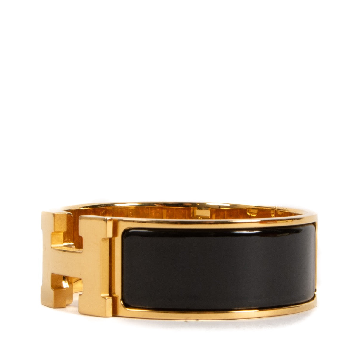 Shop safe online at Labellov in Antwerp, Brussels and Knokke this 100% authentic second hand Hermès Clic Clac H Black Bracelet