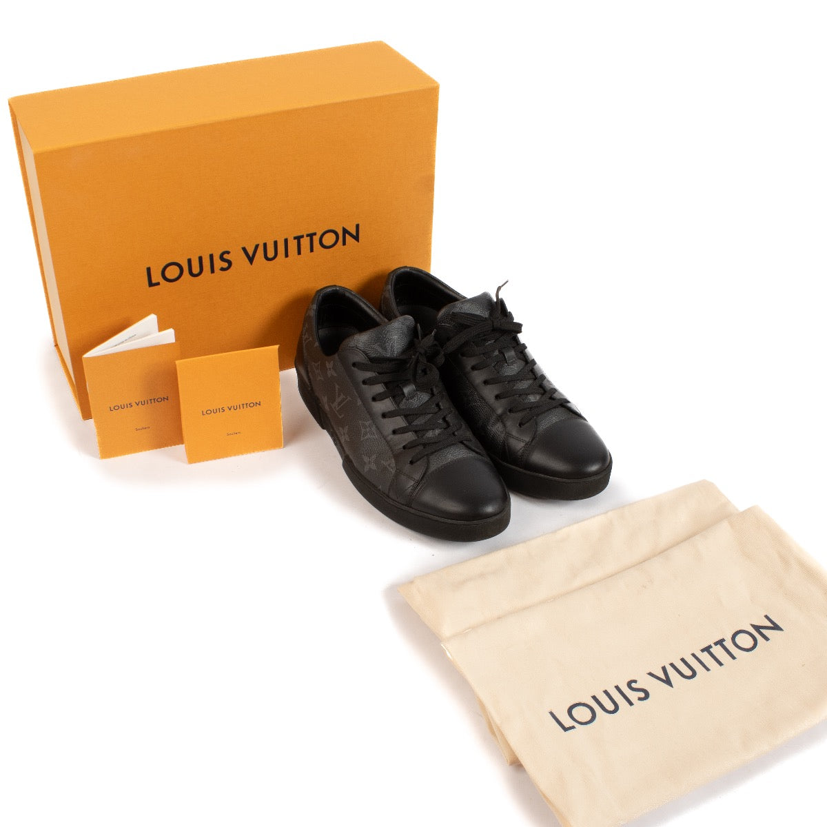 shop 100% authentic second hand Louis Vuitton Black Monogram Sneakers - Size 41,5 on Labellov.com