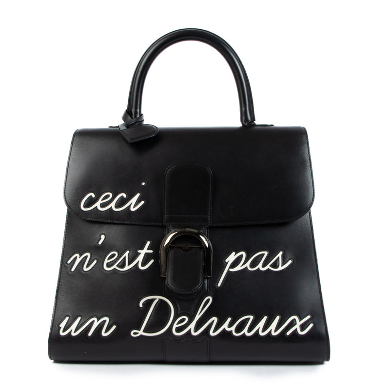 Delvaux Black Brillant GM L'Humour 'Ceci N'est Pas Un Delvaux' Limited Edition
