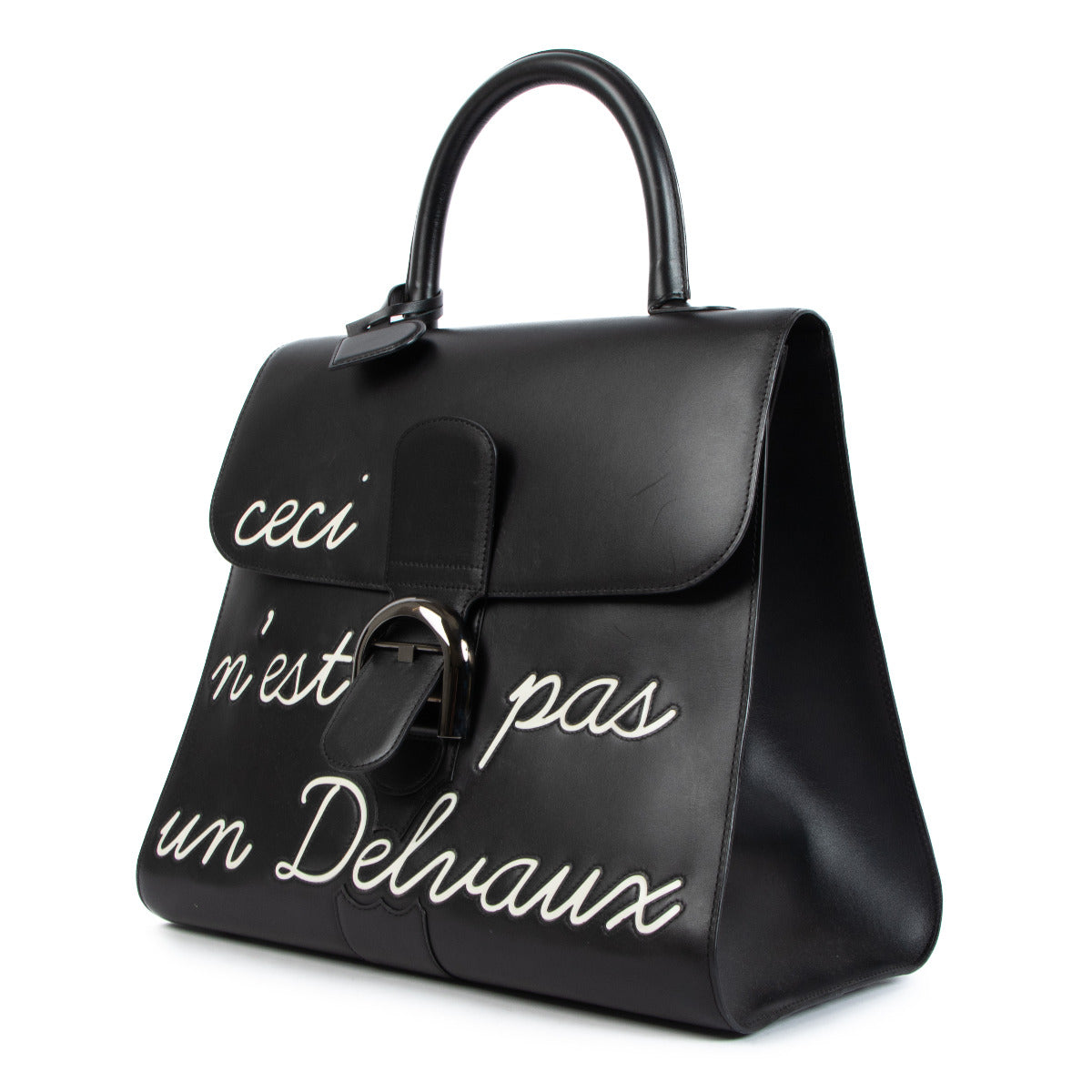 Delvaux Black Brillant GM L'Humour 'Ceci N'est Pas Un Delvaux' Limited Edition