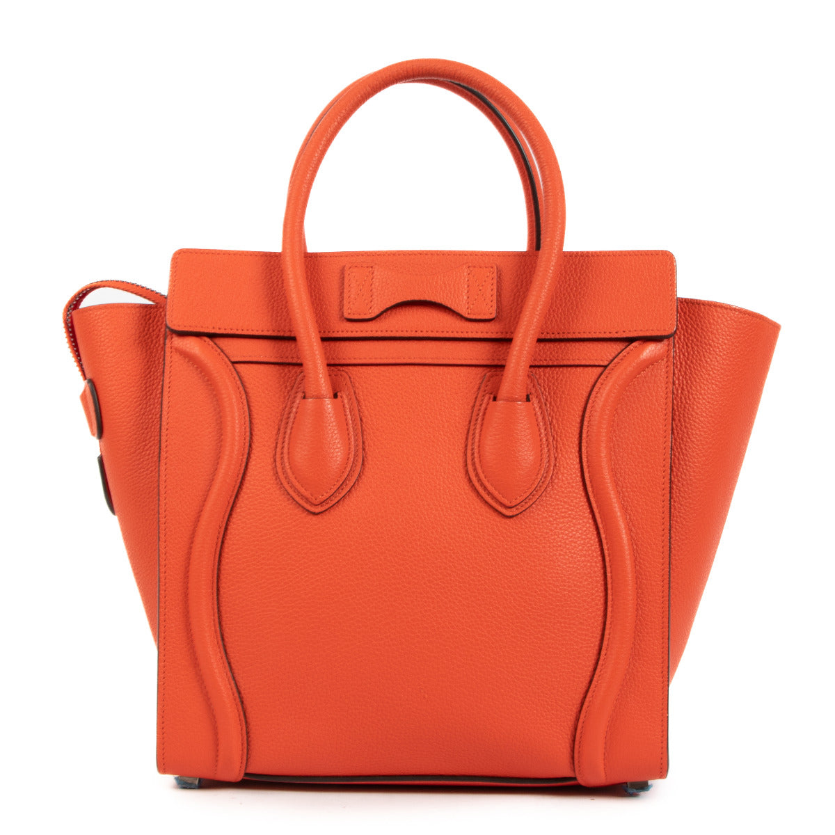 Celine Orange Calfskin Micro Luggage Bag