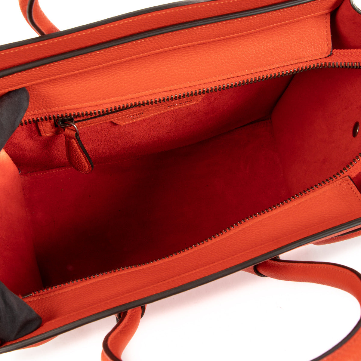 Celine Orange Calfskin Micro Luggage Bag