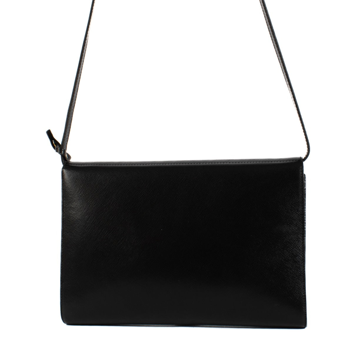 Shop safe online at Labellov in Antwerp, Brussels and Knokke this 100% authentic second hand Delvaux Black Leather Crossbody Clutch Bag
