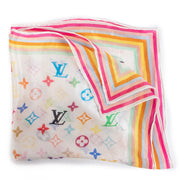 Louis Vuitton x Takashi Murakami White Monogram Multicolore Scarf
