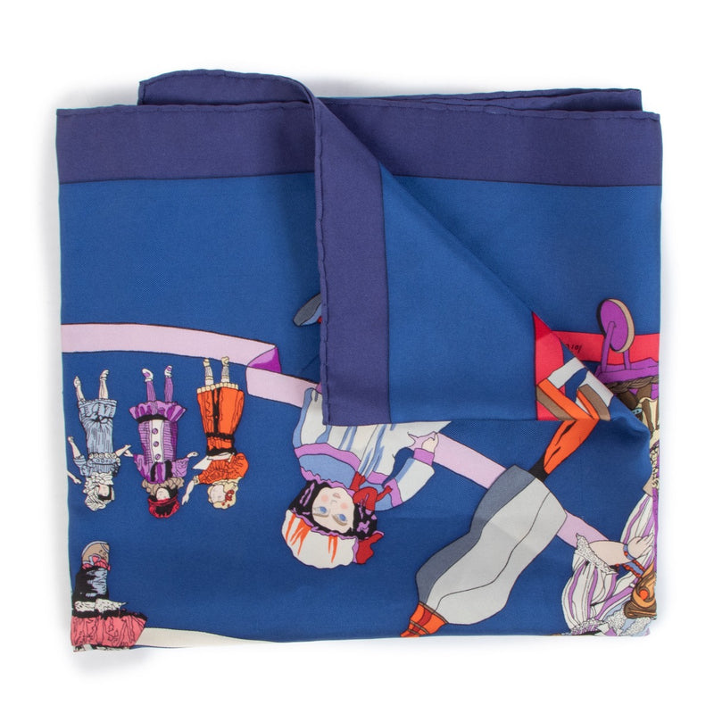 Hermès Blue Hello Dolly Silk Scarf