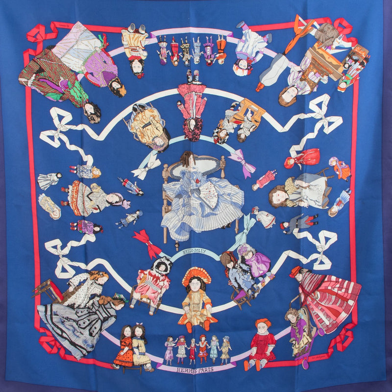 Hermès Blue Hello Dolly Silk Scarf