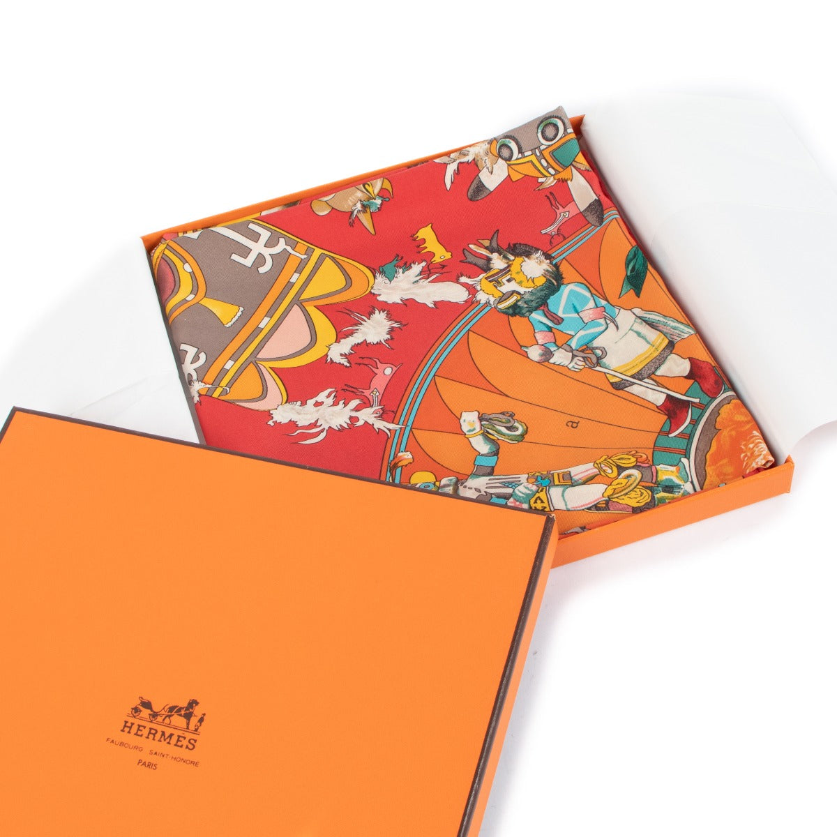 Carré de soie Hermès Orange Kachinas