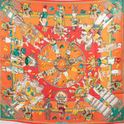 Hermès Orange Kachinas Silk Scarf