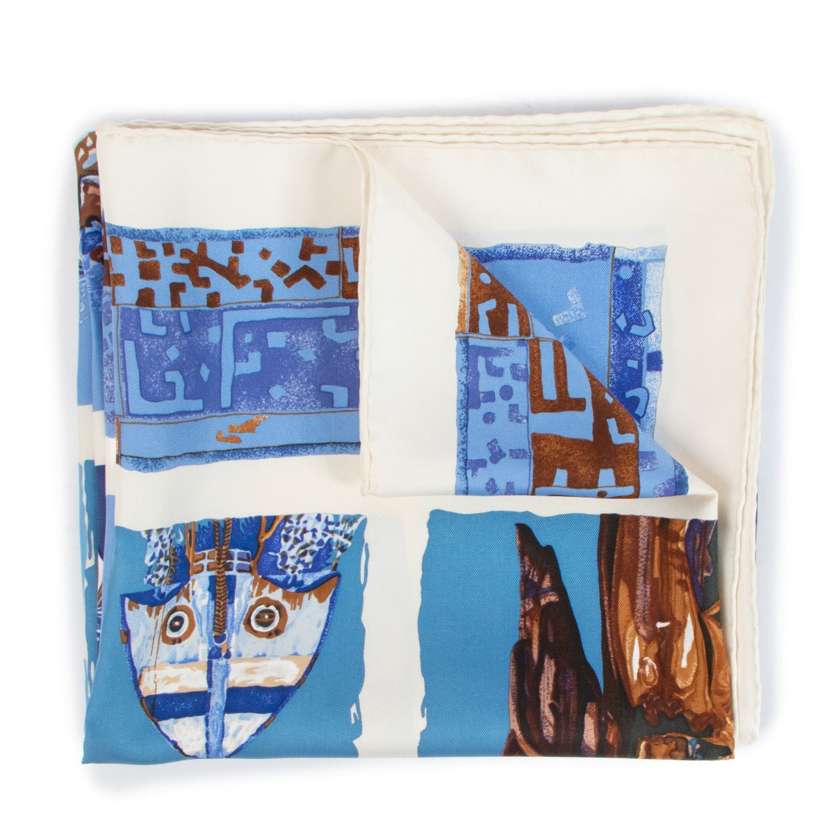 Hermès White Silk Persona Scarf