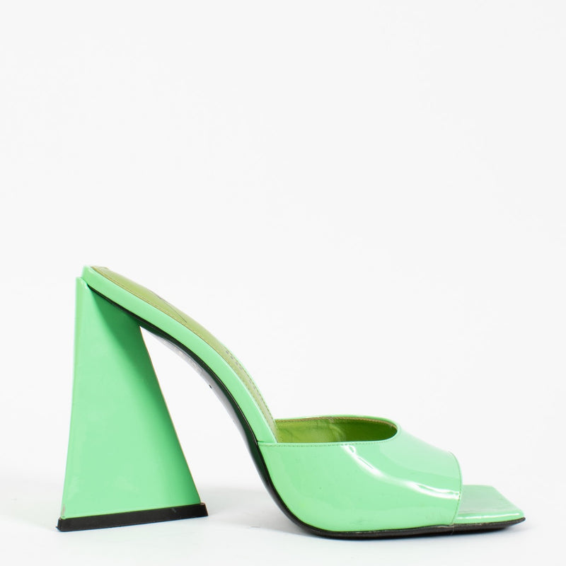 The Attico Green Patent Leather Devon Sandals