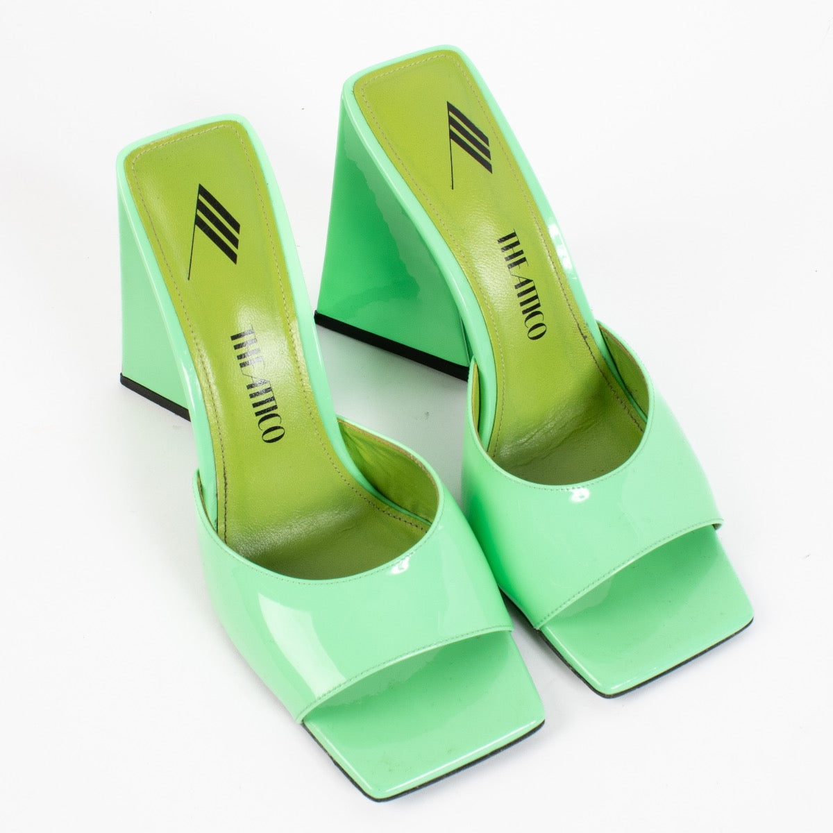 The Attico Green Patent Leather Devon Sandals