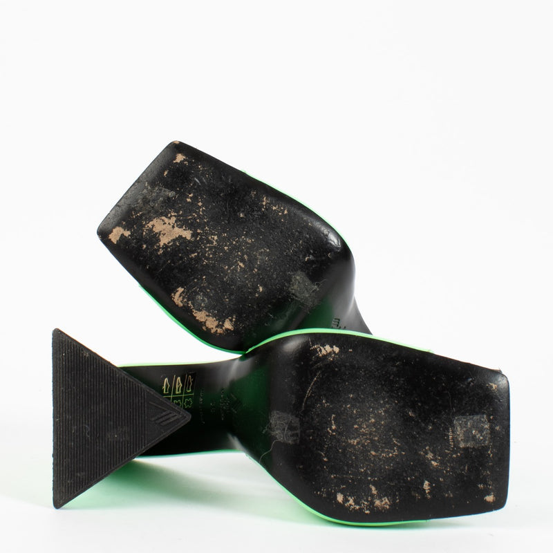 The Attico Green Patent Leather Devon Sandals