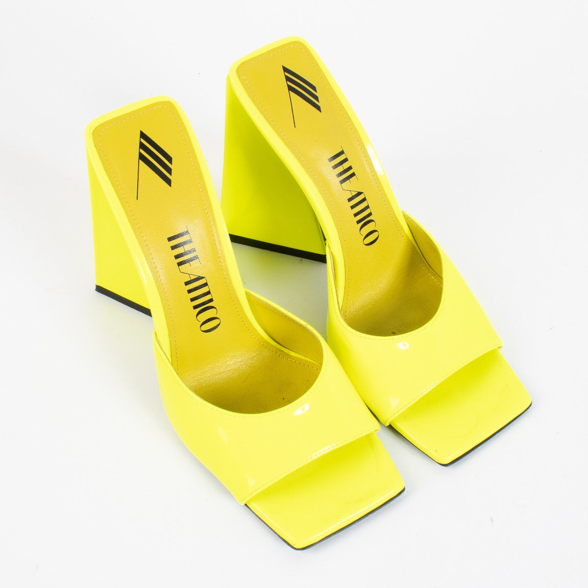 The Attico Yellow Patent Leather Devon Sandals