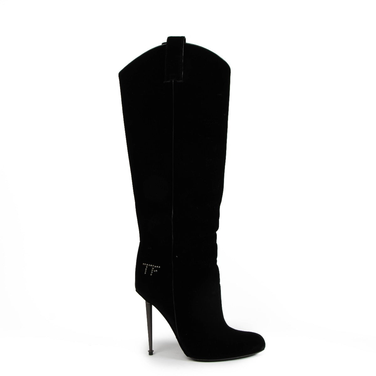 Tom Ford S/S 2014 Black Velvet Western-Cut Stiletto Boots