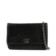 Chanel Black Camellia Wallet On Chain