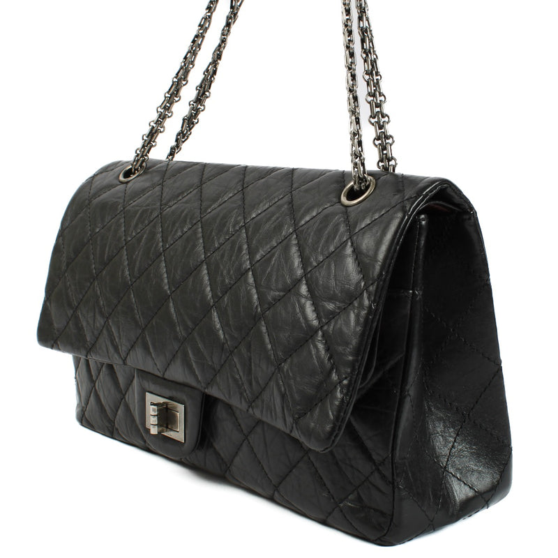 shop 100% authentic second hand Chanel Black Aged Calfskin Maxi 2.55 Bag on Labellov.com