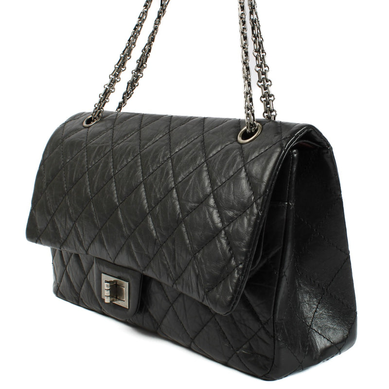 Shop 100% authentic second hand Chanel Black Aged Calfskin Maxi 2.55 on Labellov.com