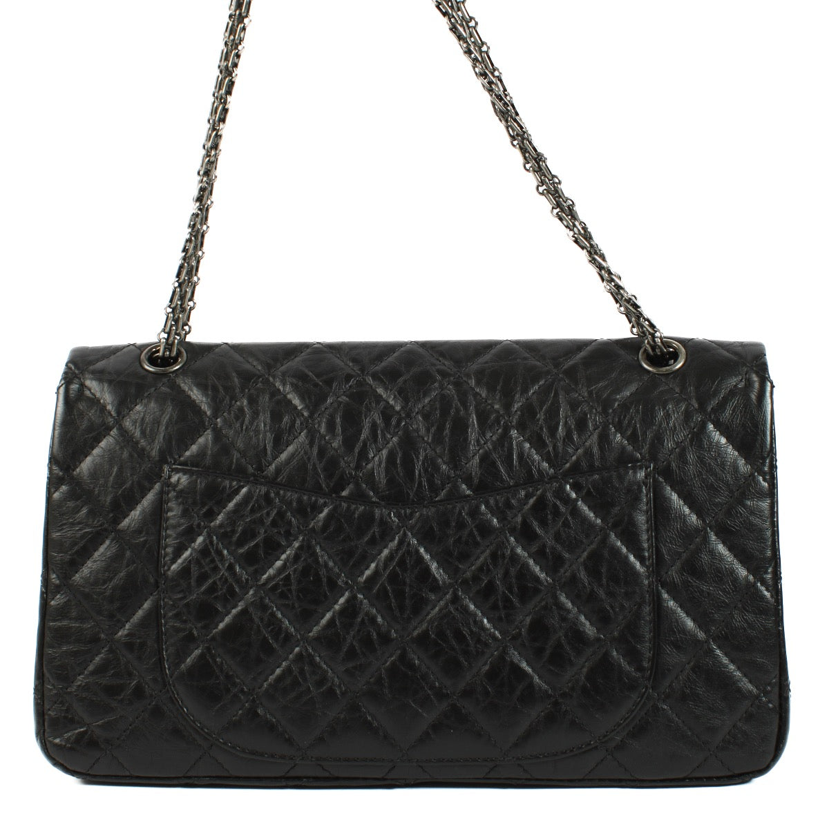 shop 100% authentic second hand Chanel Black Aged Calfskin Maxi 2.55 Bag on Labellov.com