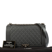 Chanel Grey Calfskin Large Boy Bag