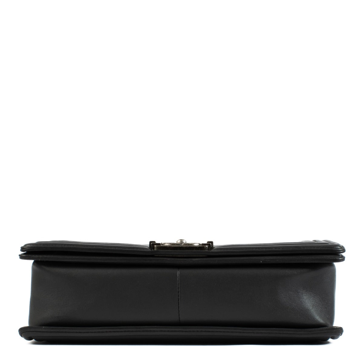 Sac Boy grand modèle Chanel en cuir de veau gris foncé