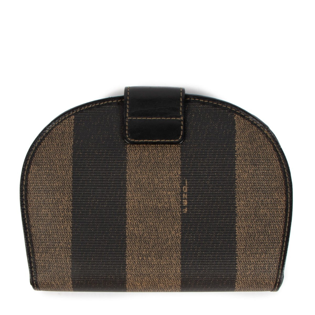 Portefeuille vintage Fendi rayures Pequin marron