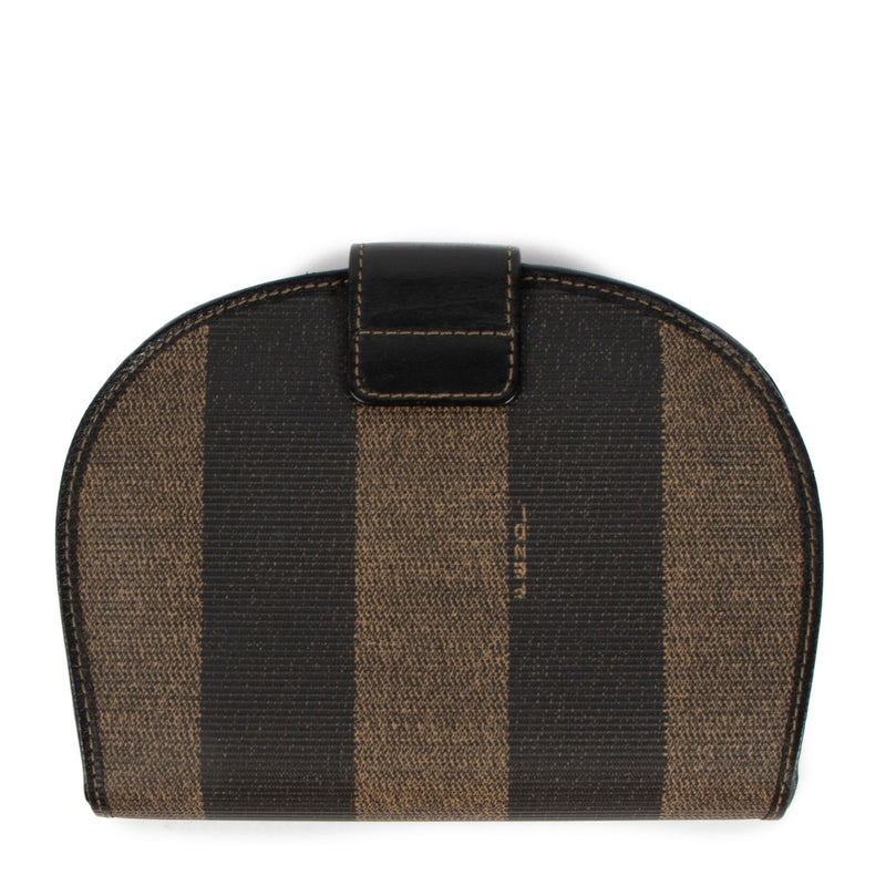 Fendi Bruin Pequin Streep Vintage Portemonnee