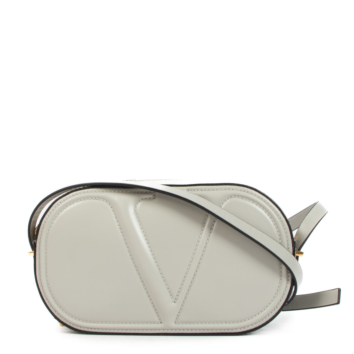 Valentino Garavani Grey V Logo Stitch Bag