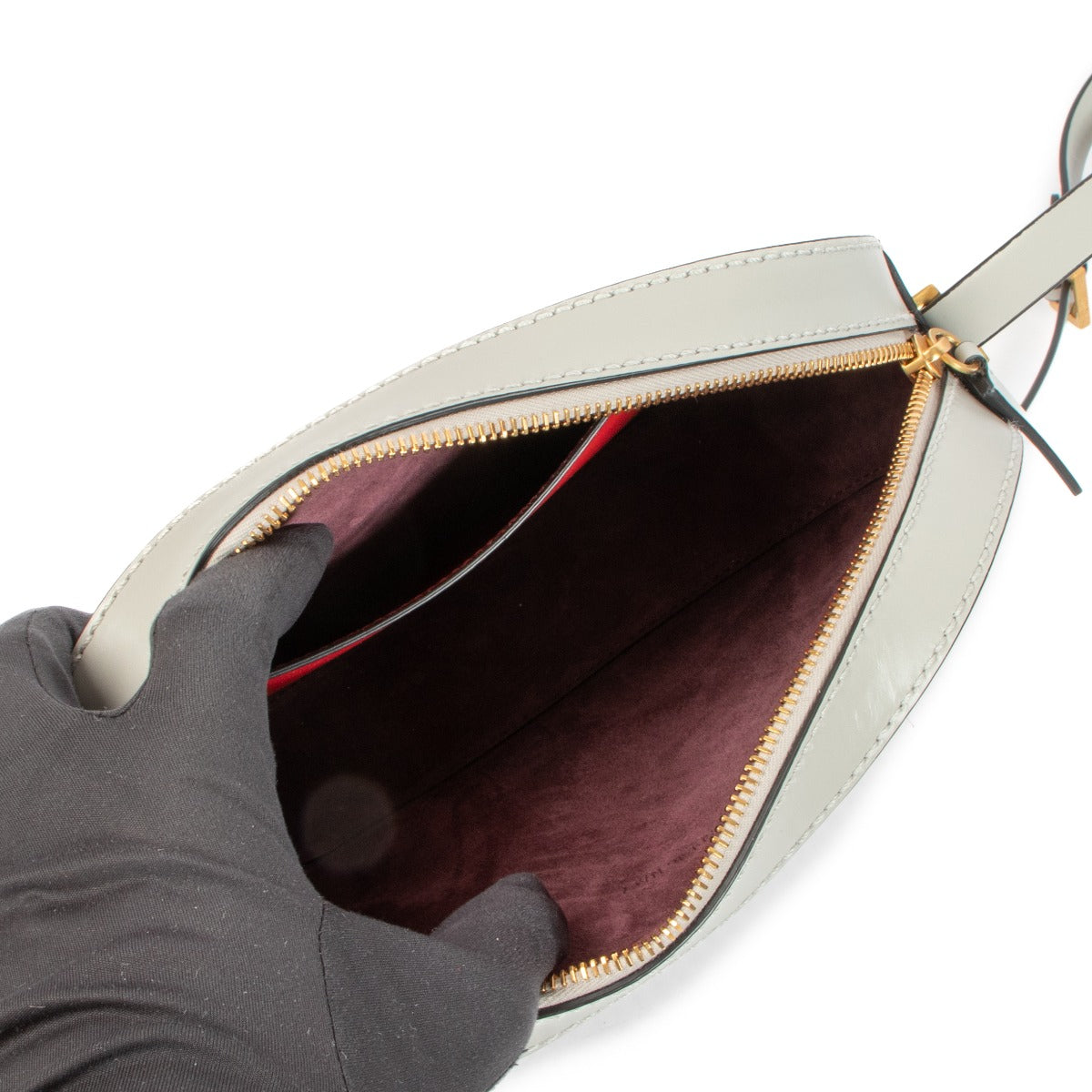 Sac Valentino Garavani gris en point de croix avec logo V