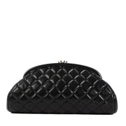 Chanel Black Quilted Lambskin Clutch