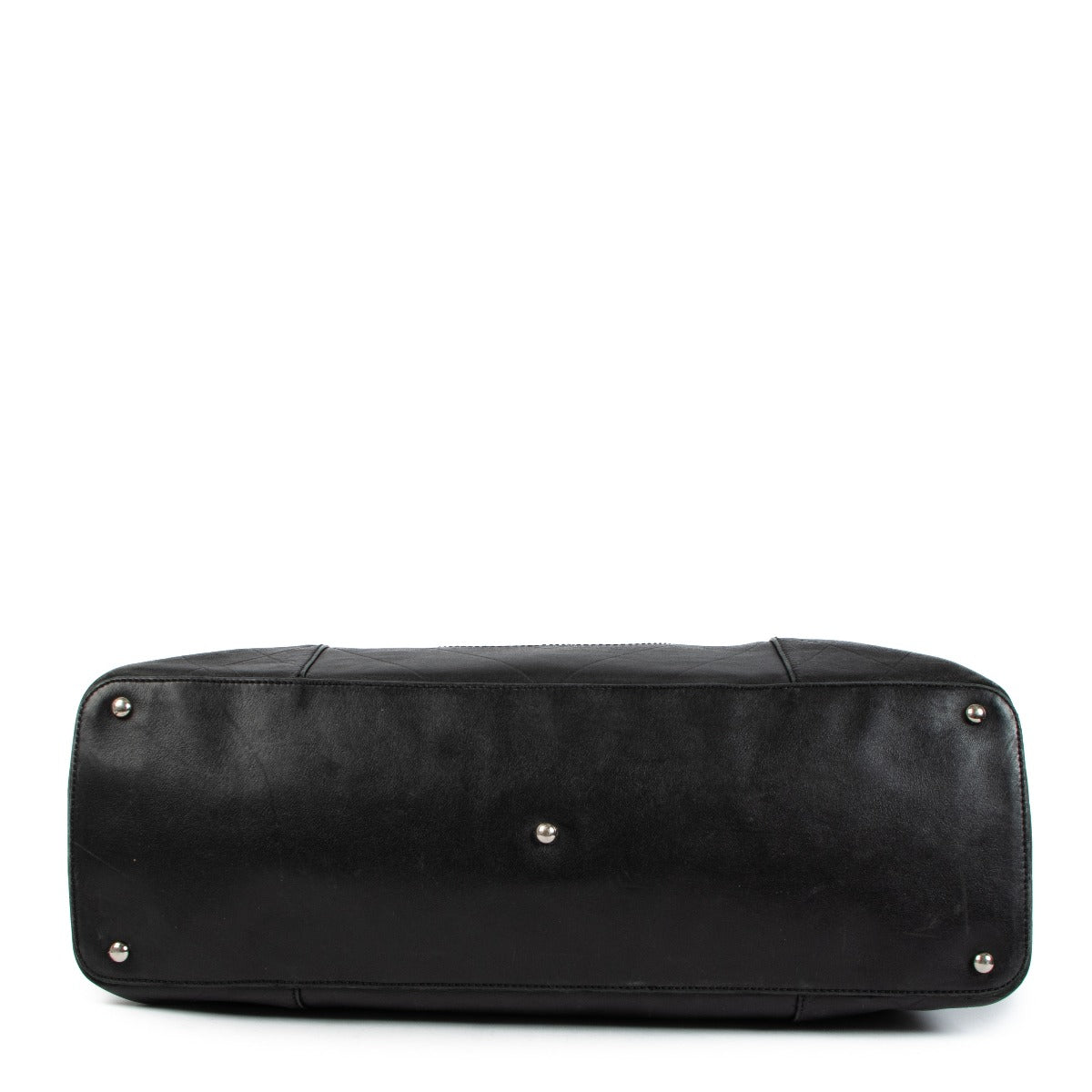 Chanel Zwarte CC Grote Leren Tote Tas