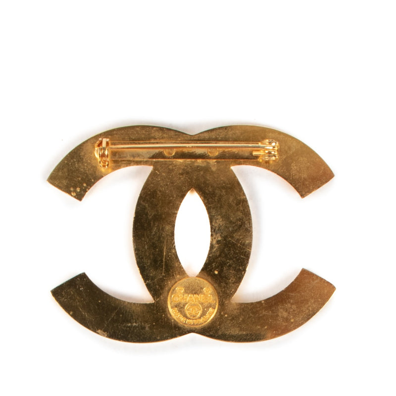Chanel Vintage Gold CC Brooch